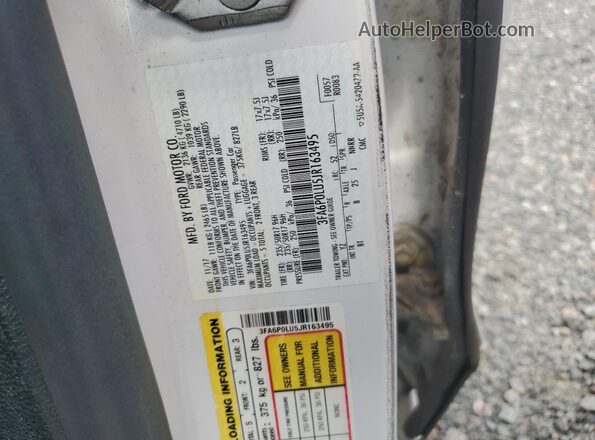 3FA6P0LU5JR163495 2018 FORD FUSION White Vista del compartimento del motor
