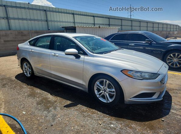 3FA6P0LU5JR169295 2018 FORD FUSION Серебряный Передняя правая четверть