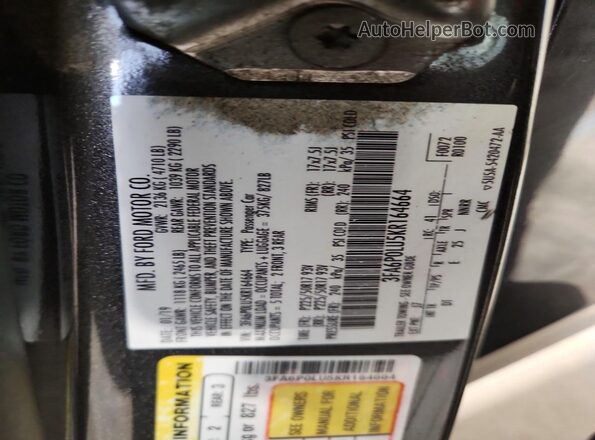 3FA6P0LU5KR164664 2019 FORD FUSION Gray Vista del compartimento del motor