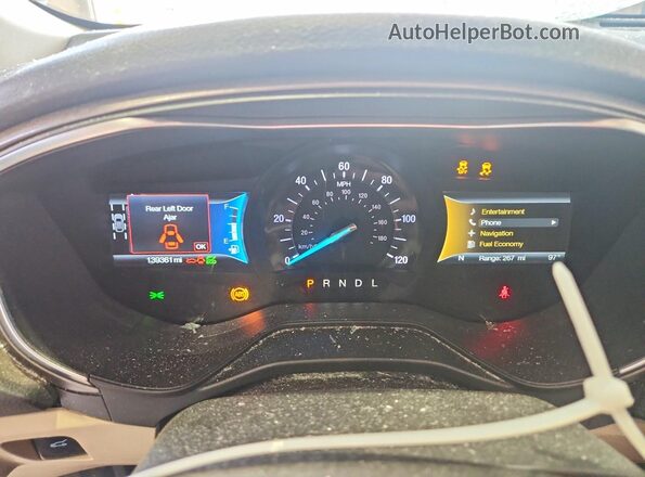 3FA6P0LU5KR207237 2019 FORD FUSION Silver Вид щитка приладів