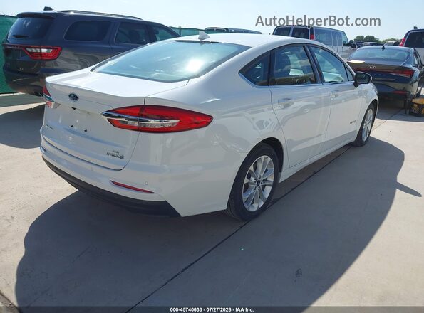3FA6P0LU6KR211166 2019 FORD FUSION HYBRID White Tył prawy