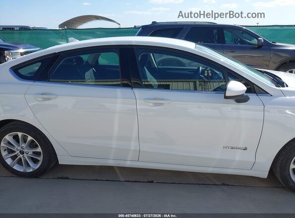 3FA6P0LU6KR211166 2019 FORD FUSION HYBRID White 