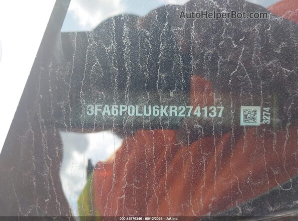 3FA6P0LU6KR274137 2019 FORD FUSION HYBRID Gold Widok komory silnika