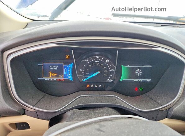 3FA6P0LU7GR388235 2016 FORD FUSION Blue Instrument cluster view