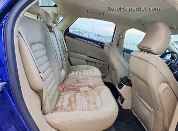 3FA6P0LU7GR388235 2016 FORD FUSION Blue Rear seats view