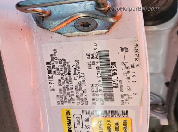 3FA6P0LU7HR278318 2017 FORD FUSION White Вид підкапотного простору