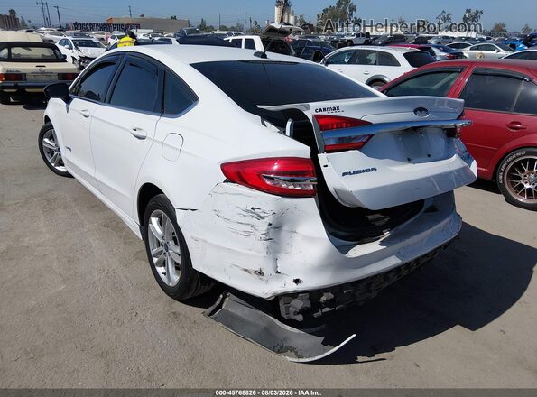 3FA6P0LU7JR170304 2018 FORD FUSION HYBRID White Trasero izquierdo