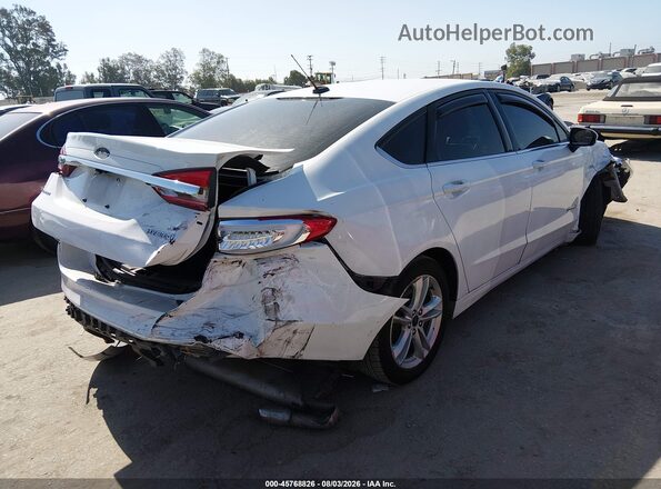 3FA6P0LU7JR170304 2018 FORD FUSION HYBRID White Trasero derecho