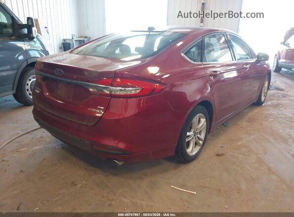 3FA6P0LU7JR235443 2018 FORD FUSION HYBRID Red Rear right