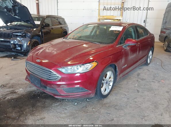 3FA6P0LU7JR235443 2018 FORD FUSION HYBRID Red Front left