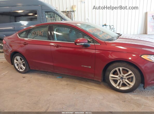 3FA6P0LU7JR235443 2018 FORD FUSION HYBRID Red Rear interior view