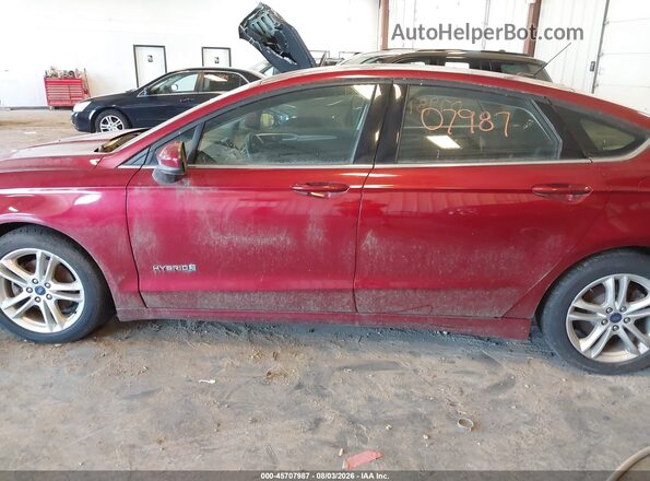 3FA6P0LU7JR235443 2018 FORD FUSION HYBRID Red 360 interior view