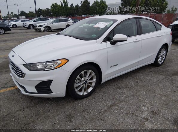 3FA6P0LU7KR190828 2019 FORD FUSION HYBRID White Front left