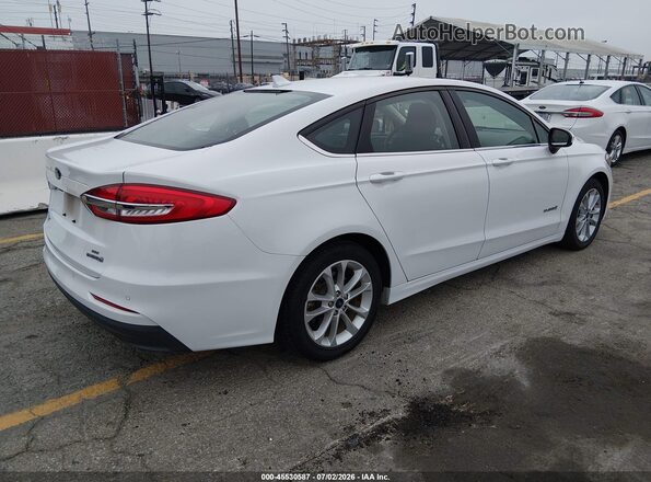 3FA6P0LU7KR190828 2019 FORD FUSION HYBRID White Rear right
