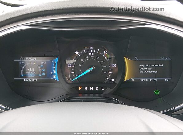 3FA6P0LU7KR190828 2019 FORD FUSION HYBRID White Rear seats view