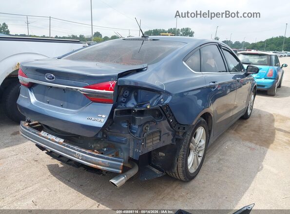 3FA6P0LU8JR147582 2018 FORD FUSION HYBRID Синий Задняя правая четверть