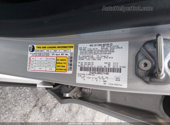 3FA6P0LU8KR274480 2019 FORD FUSION HYBRID Silver Вид підкапотного простору