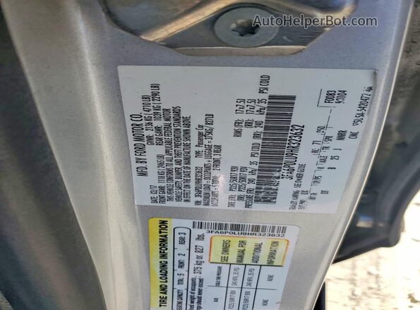 3FA6P0LU9HR323632 2017 FORD FUSION Silver Vista de la etiqueta del VIN