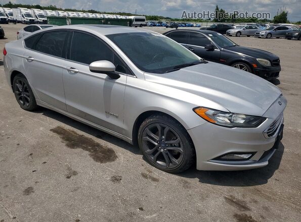 3FA6P0LU9JR103364 2018 FORD FUSION Серебряный Передняя правая четверть