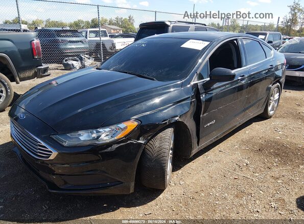 3FA6P0LU9JR157943 2018 FORD FUSION HYBRID Black Front left