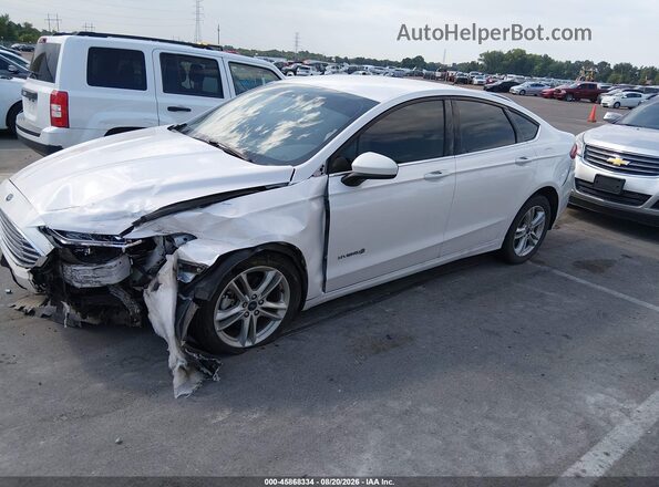 3FA6P0LU9JR164925 2018 FORD FUSION HYBRID Белый Передняя левая четверть