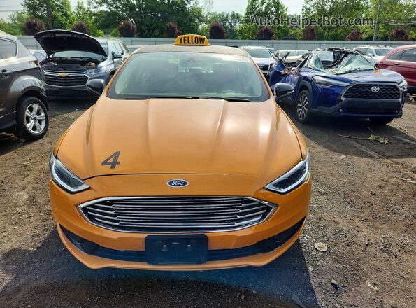 3FA6P0LU9JR199707 2018 FORD FUSION Yellow Front view