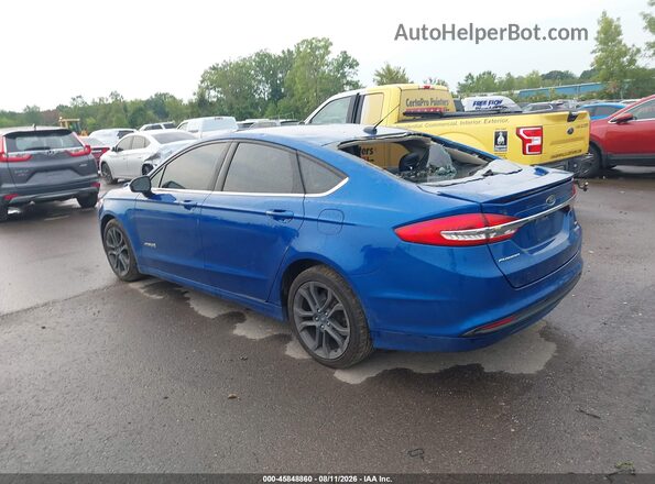 3FA6P0LU9JR234133 2018 FORD FUSION HYBRID Blue Trasero izquierdo