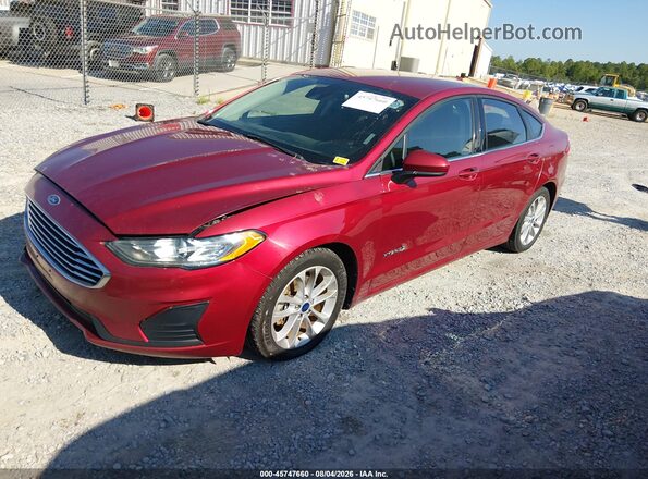 3FA6P0LU9KR256571 2019 FORD FUSION HYBRID Красный Передняя левая четверть