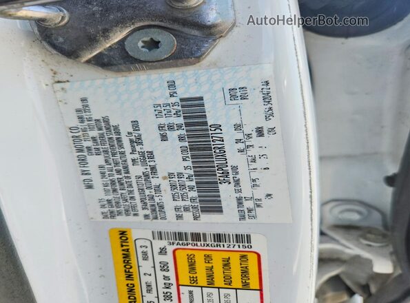 3FA6P0LUXGR127150 2016 FORD FUSION White Vista del compartimento del motor