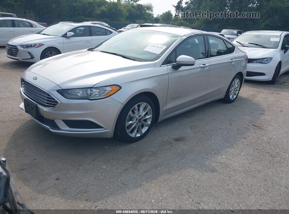 3FA6P0LUXHR384956 2017 FORD FUSION HYBRID Silver წინა მარცხენა ხედი სამი მეოთხედიდან