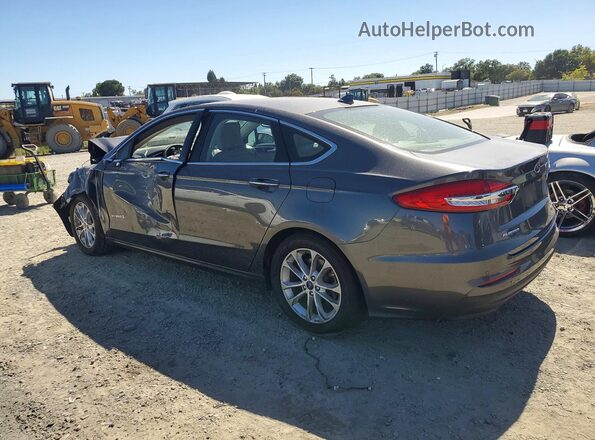 3FA6P0MU4KR104521 2019 FORD FUSION Gray Trasero izquierdo