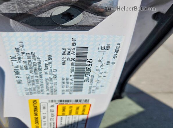 3FA6P0PU3HR329565 2017 FORD FUSION White Вид підкапотного простору