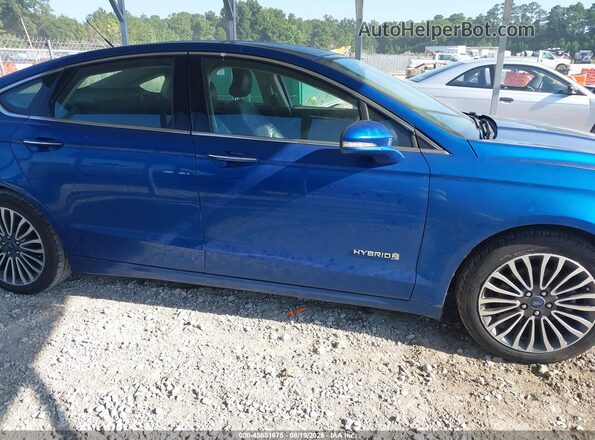 3FA6P0RU6JR194164 2018 FORD FUSION HYBRID Blue Սալոնի հետևի տեսք