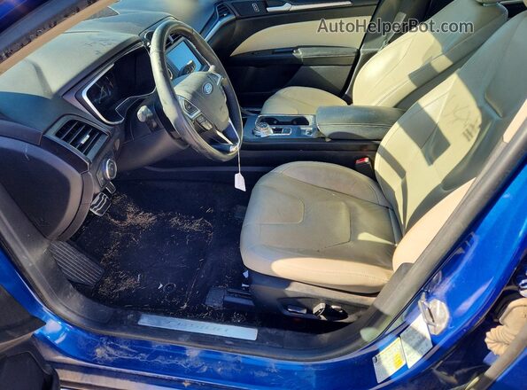 3FA6P0RU6JR219113 2018 FORD FUSION Blue Вид салону спереду