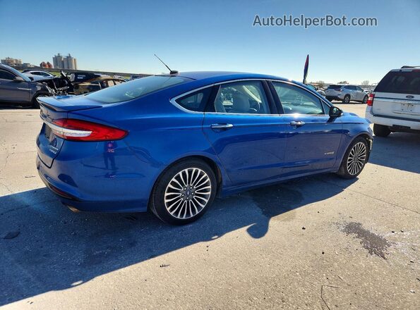 3FA6P0RU6JR219113 2018 FORD FUSION Blue Задня права чверть