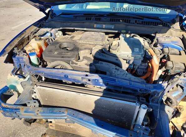 3FA6P0RU6JR219113 2018 FORD FUSION Blue Вид задньої частини салону
