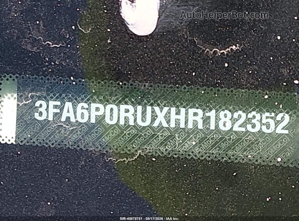 3FA6P0RUXHR182352 2017 FORD FUSION HYBRID White Widok komory silnika