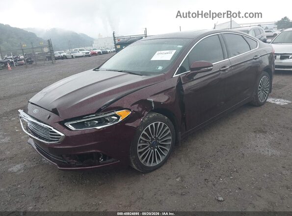 3FA6P0T91JR190589 2018 FORD FUSION Maroon Vista tres cuartos delantera izquierda