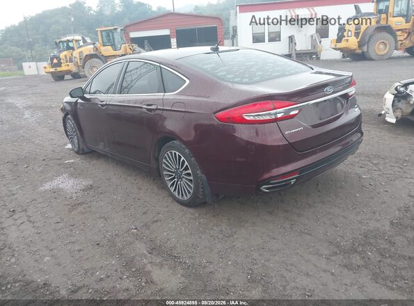 3FA6P0T91JR190589 2018 FORD FUSION Maroon Trasero izquierdo