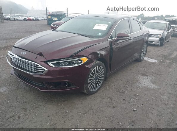 3FA6P0T91JR190589 2018 FORD FUSION Maroon Vista frontal