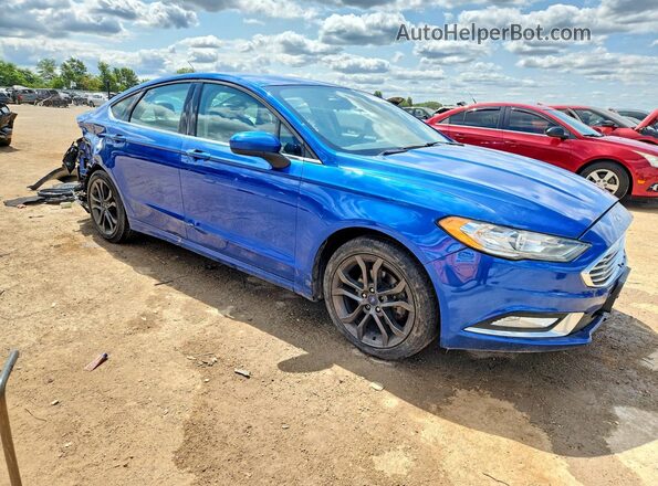 3FA6P0T94JR220278 2018 FORD FUSION Blue Front right