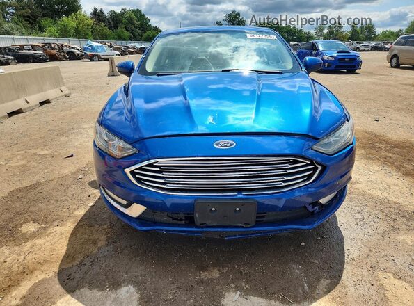 3FA6P0T94JR220278 2018 FORD FUSION Blue Front view