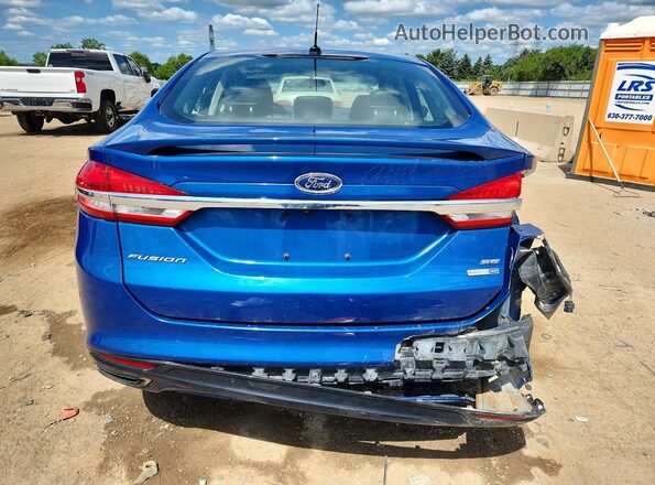3FA6P0T94JR220278 2018 FORD FUSION Blue Rear view