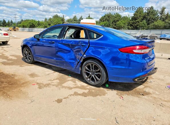 3FA6P0T94JR220278 2018 FORD FUSION Blue Rear left