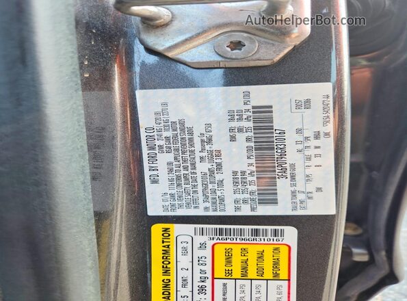 3FA6P0T96GR310167 2016 FORD FUSION Серый Вид подкапотного пространства
