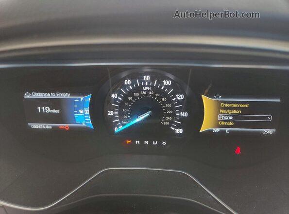 3FA6P0T98GR252949 2016 FORD FUSION Gray Вид щитка приладів