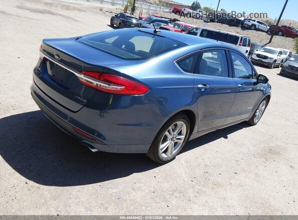 3FA6P0UU0JR243477 2018 FORD FUSION HYBRID Blue Trasero derecho