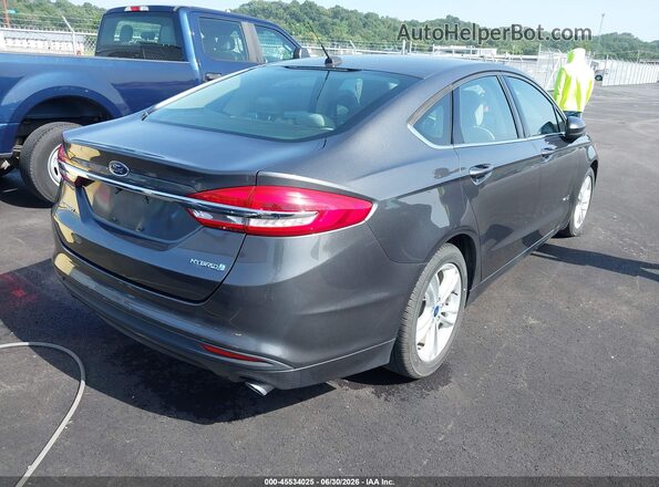 3FA6P0UU1JR235713 2018 FORD FUSION HYBRID Gray Trasero derecho