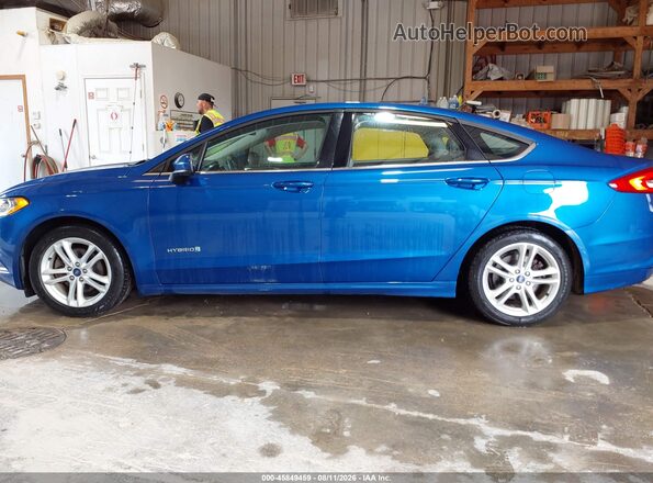 3FA6P0UU1JR235839 2018 FORD FUSION HYBRID Blue 