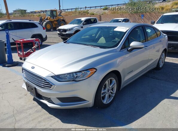 3FA6P0UU2JR100689 2018 FORD FUSION HYBRID Серебряный Передняя левая четверть